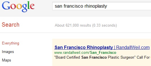 plastic surgeon online marketing in google